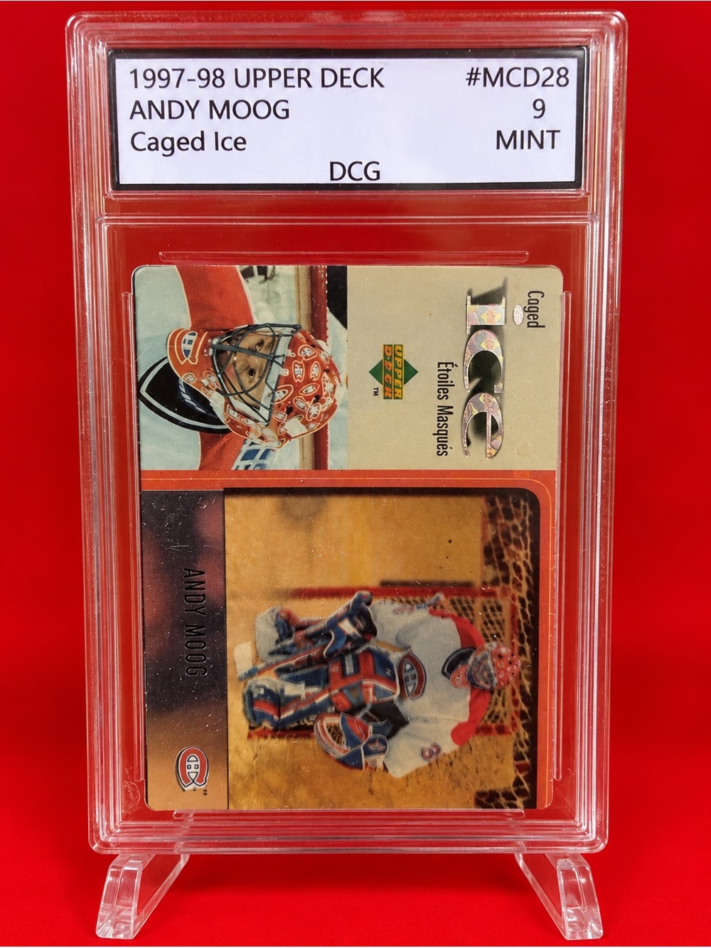 1997-98 Upper Deck Andy Moog Caged Ice Hockey Card - Montreal Canadiens